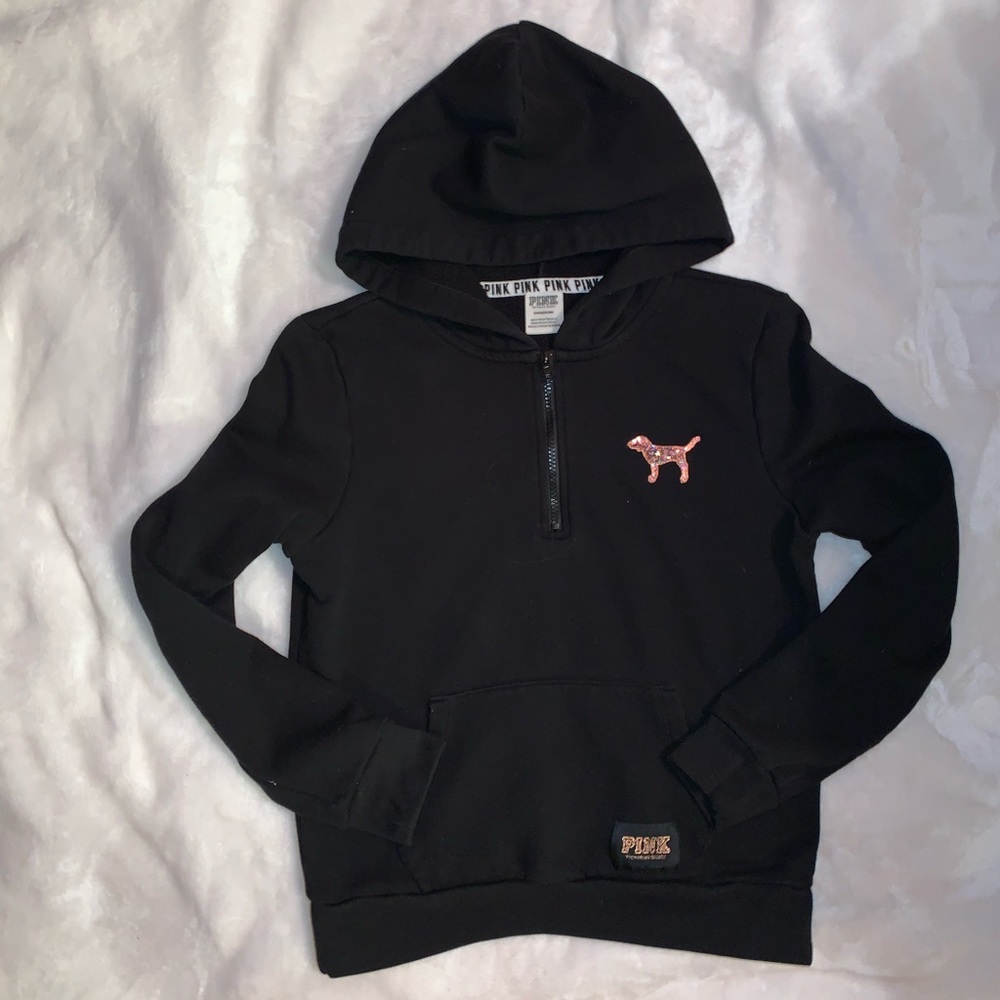 Pink 1/4 zip sweatshirt